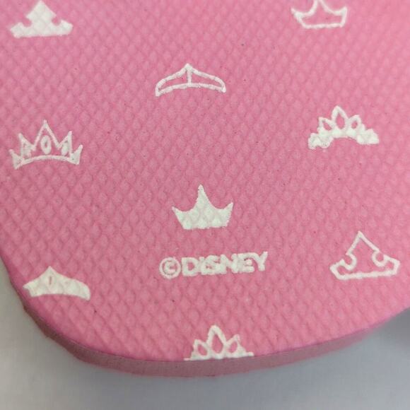 Disney Princess Crown Pattern Pink Flip Flop Kids Size 8 - Picture 8 of 8